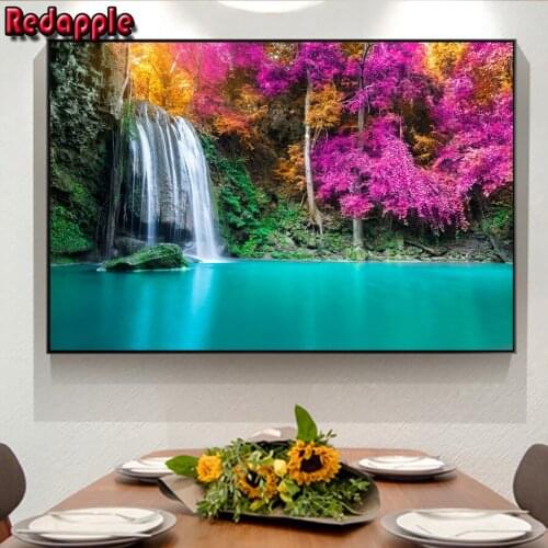 Erawan Waterfalls Park Autumn Landscape Full Square/Round Drill 5D DIY Diamond Painting Embroidery Cross Stitch 3D Home Decor