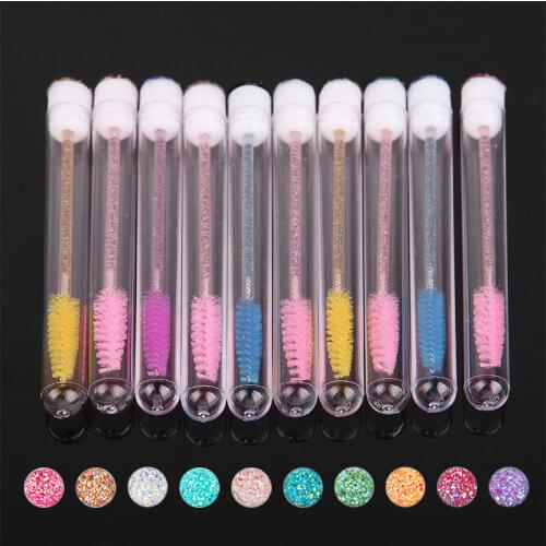 1 Pcs Refillable Empty Mascara Bottles Tubes Eyelash Cream Container Bottle Replaceable Sparkling Diamond Eyelash Brush