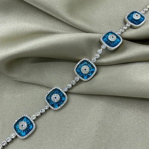 Kare Beşli Camgöz Su Yolu Bileklik