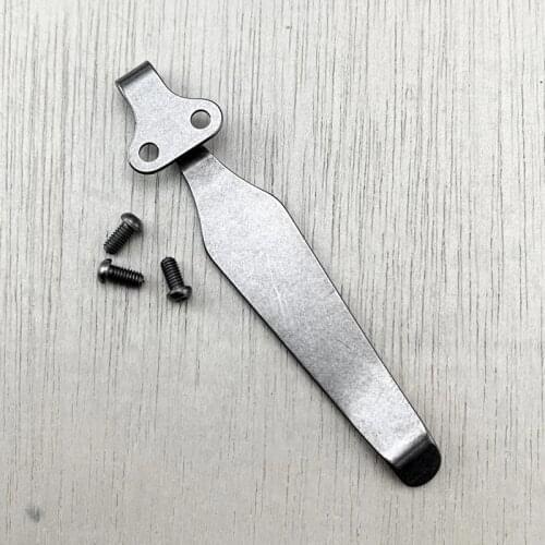 Titanium Alloy Deep Carry Pocket Clip Folding Knife Back Waist Clamp with 3 stainless steel Screws Kit Outdoor Gear Accessories