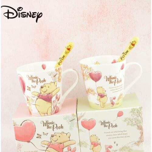 Disney Ceramic Cup Winnie the Pooh Creative Ceramic Cup Cartoon Character Couple Large Capacity Water Cup
