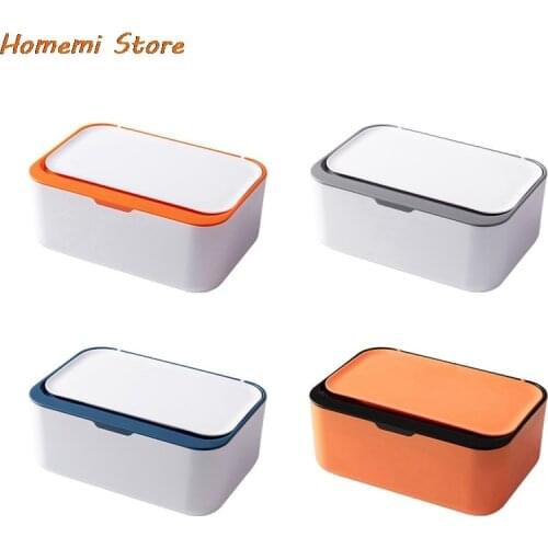 Tissue Box Sealing Paper Wipes Storage Box Holder Dispenser Household Plastic Dust-proof With Lid Organizer For Kitchen