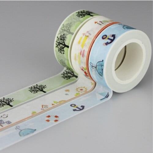 1x 10m Best Selling Designs(raindrop,elephant,cat,flower,flag)Decorative Washi Tape DIY Scrapbooking Masking Tape School Supply