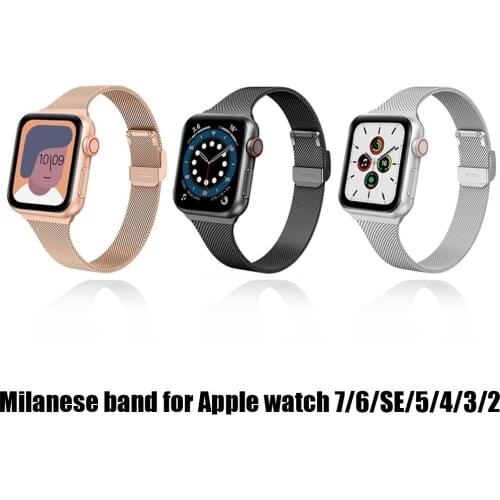Milanese loop strap for Apple watch band 40mm 38mm 42mm 44mm Iwatch band series 6/5/4/3/2/1 stainless steel bracelet Accessories