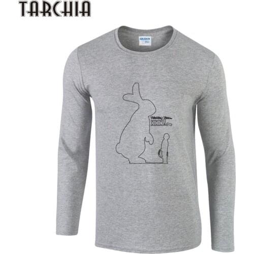 TARCHIA Rabbie Print T Shirts Men Long Sleeve Cotton Fitness MenS Undershirt Hot 2021 New Fashion Tops Tees Homme