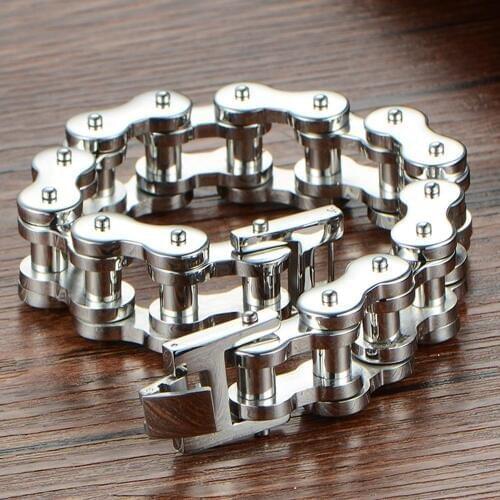 Wholesale Top Quality 18/22mm Huge Heavy 316L Stainless Steel Mens Motor Bike Chain Motorcycle Chain Bracelet Bangle Jewelry