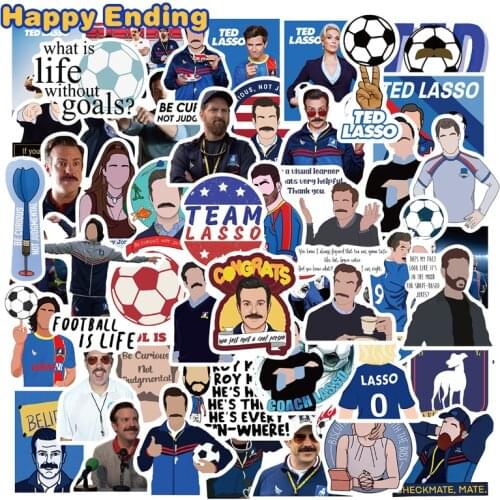 10/30/50PCS Football Comedy TV Series Ted Lasso Stickers For Car Luggage Laptop Fridge Guitar Skateboard Anime Knapsack Skate