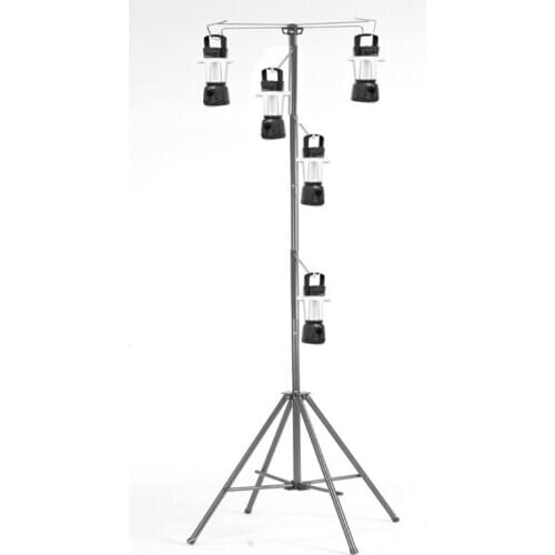 Landwolf Outdoor Camping Lighting Lamp Holder Three Hanging Double-Headed Multi-Function Camping Horse Lamp Holder Rack