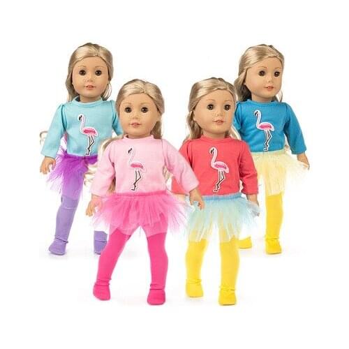 2021 New Pattern Fashion Ostrich Yarn Skirt Suit Fit 18 Inch American&43cm Baby New Born Doll Clothes Accessories