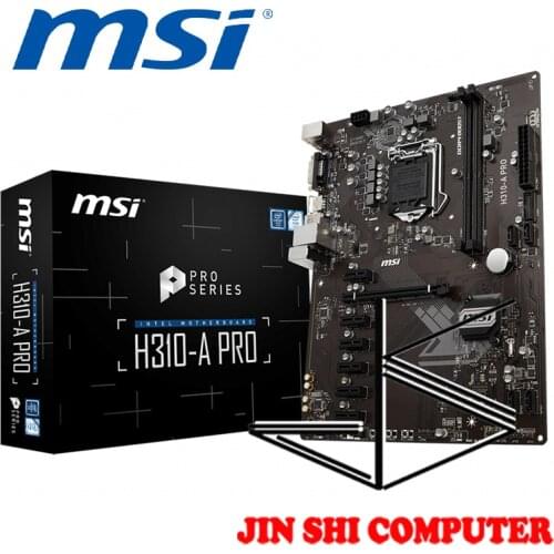 NEW MSI H310-A PRO Supports 8th Gen Intel® Core™ LGA 1151 socket Supports DDR4 Memory, up to 2666MHz PCI-E Steel Slot