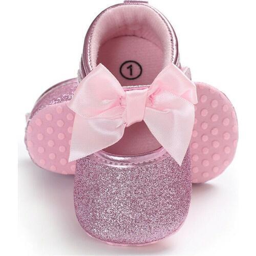 Toddler Kids Baby Girls Sequins Princess Shoes Soft Warm Sole Crib Autumn Winter Sneaker First Walkers