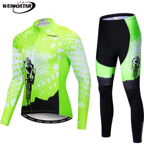 Weimostar Autumn Cycling Clothing Men Long Sleeve Bicycle Clothing Spring MTB Bike Jersey Sets Breathable Pro Team Cycling Suit