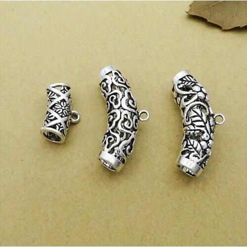 S925 sterling silver Thai silver hollow bend men&women bracelet necklace DIY belt ring beads jewelry accessories Free Shipping