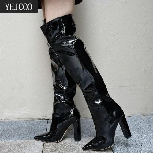 High Heels Over The Knee Sexy Shoes Warm Winter Boots Women Luxury 2020 High Quality Knee High Boots for Women Wide Calf Size 43
