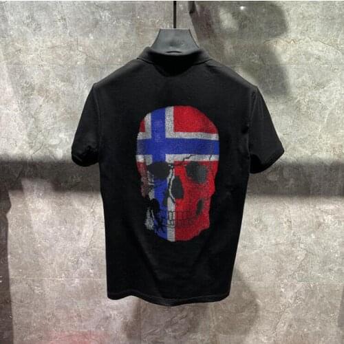 Breathable Casual Polo Homme Rhinestones High Quality Polo Shirt Men Summer 2020 Slim Fit Polos Hot drill Short Sleeve