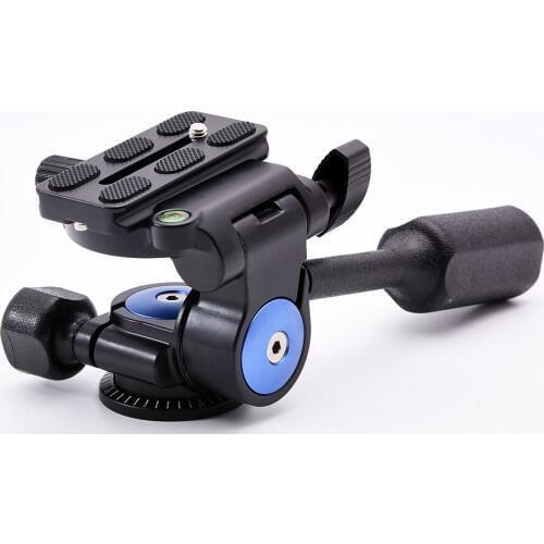 SETTO Video Tripod Ball Head 3-way Fluid Head Rocker Arm with Quick Release Plate for DSLR Camera Tripod Monopod