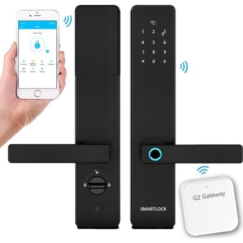 App Bluetooth Wifi Gateway Doorlock Fingerprint Smart Lock Passcode IC Card Locks Anti-theft Indoor Electronic Locks D9 2019 NEW
