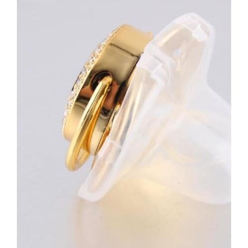 26 Name Initial Letter Baby Pacifier And Pacifier Clips Baby Nipple Gold Bling Newborn Dummy Pacifier