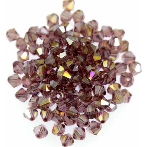TianBo 4mm 1000pcs AAA Bicone Upscale Austria Light Purple crystal AB Colour plating Loose bead Jewelry Making Accessories DIY