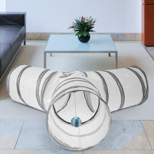 Cat Tunnel Tube 3 Holes Kitten Ferrets Foldable Channel Funny Interactive Games Collapsible Cat Puppy Kitten Rabbit Toys