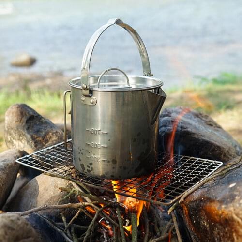 Outdoor Portable stainless steel 410 kettle 1.2L climbing camping teapot portable hanging pot cooker coffee pot picnic pot
