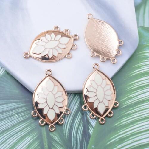 12pcs 23*33MM Enamel Eye shape Connector Charm Earring Component DIY Jewelry Pendant