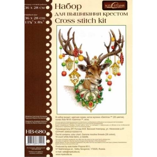 2021 Drop Shipping Embroidery Christmas Deer Counted Cross Stitch Supplies with 100% Cotton Floss & Free Shipping for Wall Decor