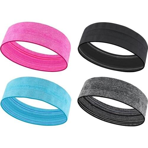 4 Pack Non-Slip Elastic Sports Headband for Women,Lightweight Headband Sweat Band,Exercise Sweatband