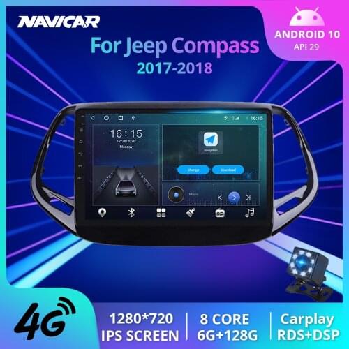 2Din Android 10 Car Radio For Jeep Compass 2017 2018 GPS Navigation Stereo Receiver Auto Radio Car Multimedia Player NO 2DIN DVD