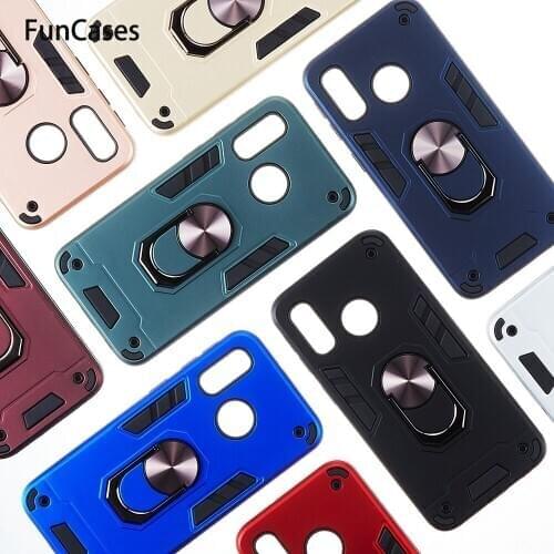 Car Ring Armor Clear Cases For carcaso Samsung A40 Hot Cases Carcaso PC + TPU Shell sFor Capa Samsung Galaxy capa A40 Holder