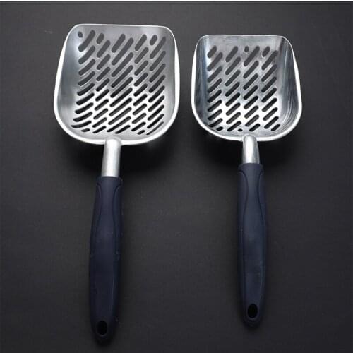 Stainless steel aluminum alloy Long Handle Cat Litter Scoop Big Metal Litter Scoop With Deep Shovel Pet Cleaning Tool
