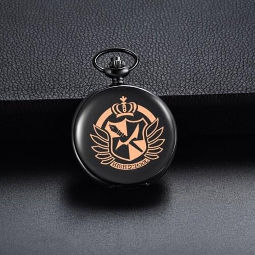 Dangan Ronpa Super Danganronpa 2 Monokuma Black & White Bear Pocket Watch Animation Clocks Pendant Necklace Quartz Watch