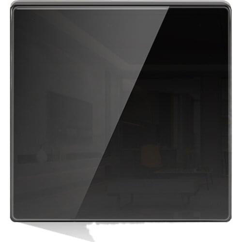 DepoGuye Black Crystal Glass Button Switch, 16A High Power International Common Light Switch, 86mm*86mm, Rocker Switch