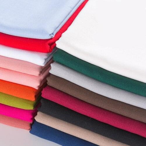 Pure Color Pure Cotton And Linen Washed Slub Cotton And Linen Fabric Soft Cloth Diy Dress Robe Clothing Handmade, By The Meter