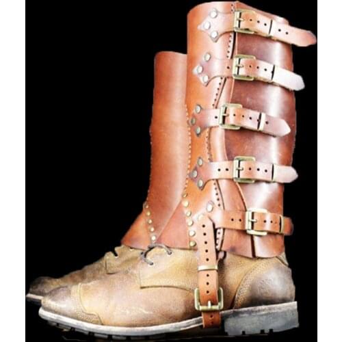 Cosplay Medieval Retro Female Warrior Cosplay Soldier Knight Armor Shoe Cover Ladies Armor Long Boots COS Foot Cover