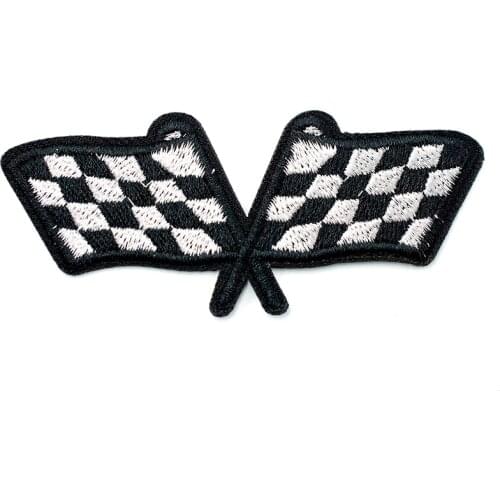 Flag (Size:2.8X8.2cm) DIY Iron On Patch Embroidered Applique Sewing LabelClothes Stickers Apparel Accessories Badge