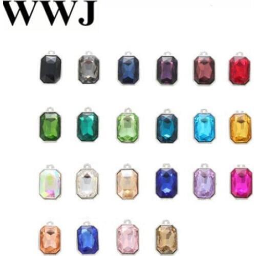 10x14mm 20pcs 1 Loop Oblong Octagon Crystal glass loose rhinestones Pendant/Bracelet/diy clothing accessories