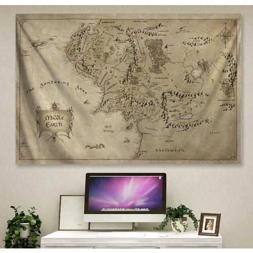 Middle-Earth Map poster decorative painting super large movie peripheral wall art painting living canvas painting HD tapestry