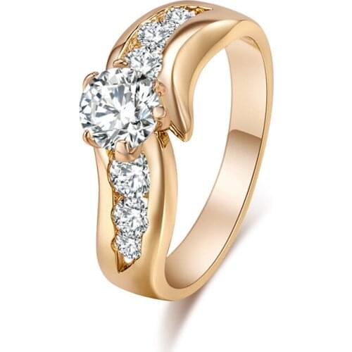 Kuniu Zircon Metal Material Finger Ring for Women Trendy Classic Style Friend Lover Gifts Party Birthday Occasion Jewelry
