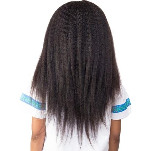 Kinky Straight Hair Clip In Human Hair Extensions Brazilian Remy Hair Coarse Yaki Clip Ins Natural Color Comingbuy Hair Product