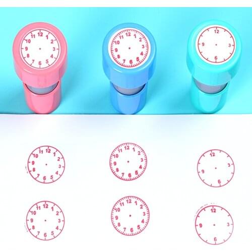 Clock stamp Teaching tools for kids Learning Time Early Education learning On Watch Multiple Style Seal For Primary School