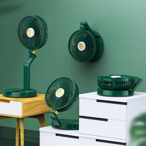 5200mAh Folding Fan 3 Gear Mini Ventilador USB Rechargeable Desktop Lamp Fan Air Cooler Wall-mounted Fan For Dormitory Office