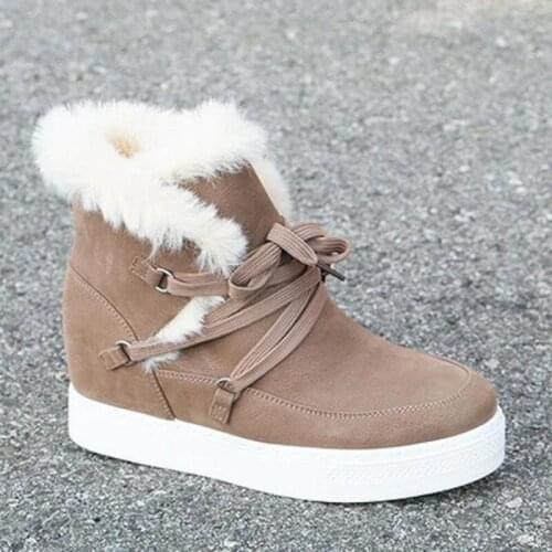 New Winter Flat-bottomed Round Toe Warmth Fashion Hedging Womens Short Boots