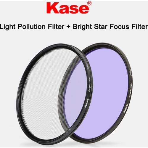 Kase 77mm/82mm Muti-coated Natural Night Light Pollution Filter + Bright Star Precision Assist Focusing Filter Optical Glass