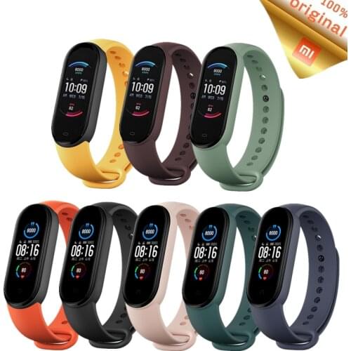 Original Xiaomi Mi Band 5 Strap Silicone Wrist Strap Xiaomi Miband replacement Wristband Bracelet For Amazfit Band 5 band5 Strap