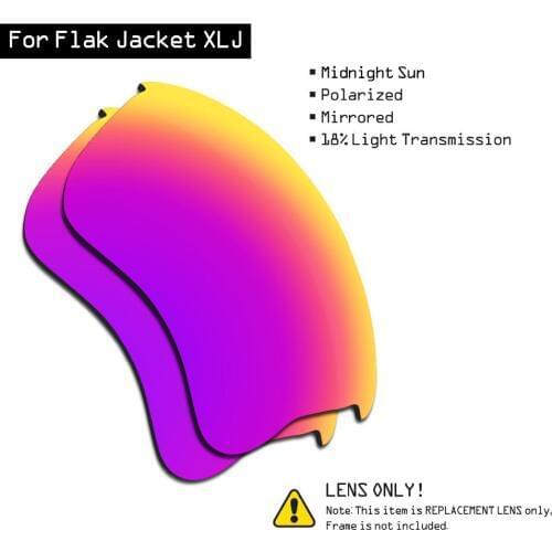 SmartVLT Polarized Sunglasses Replacement Lenses for Oakley Flak Jacket XLJ - Midnight Sun