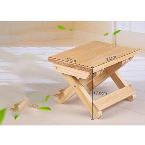 Portable Foldable Wood Stool Outdoor Camp Chair Seat for Camping Fishing