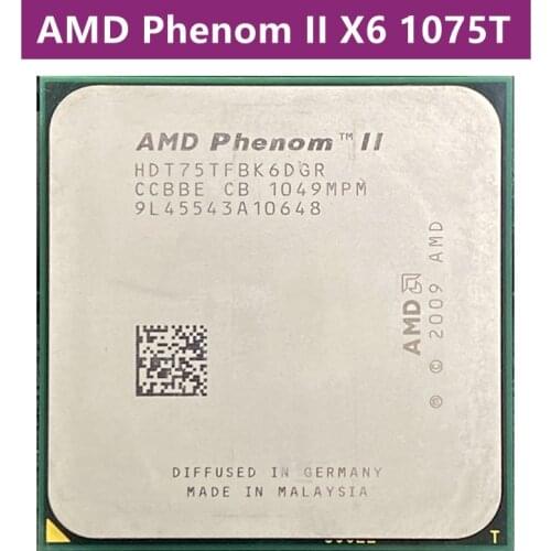 AMD Phenom II X6 1075T 1075 CPU/HDT75TFBK6DGR/AM3/938pin/125W/3.0GHz/E0 Socket AM3