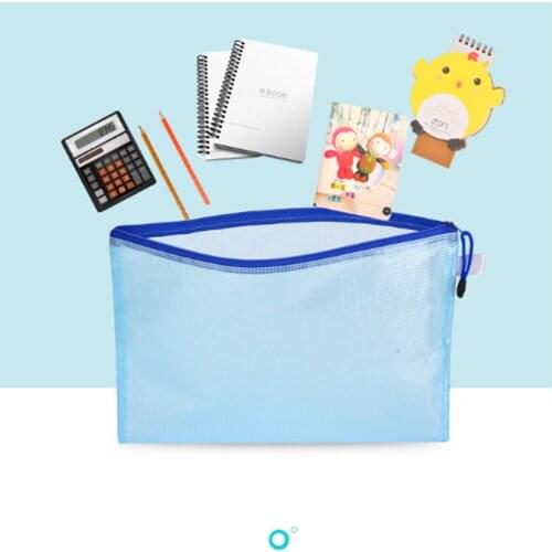 A4 A5 A6 B4 B5 Zipper Documents Bag 10pcs Transparent Waterproof PVC Plastic Folder Net File Note Organizer Bags Office Supplies