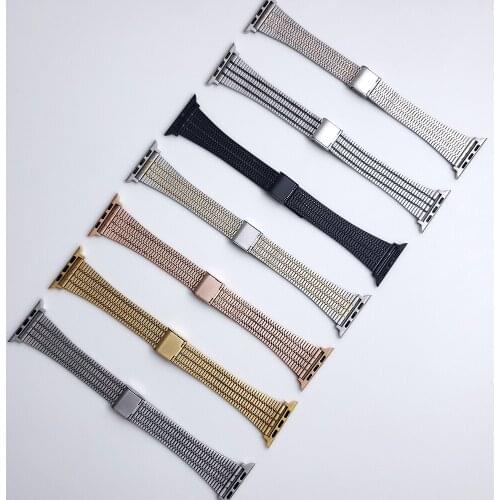 New Watchband For Apple Watch Band Strap Stainless Steel Metal Bracelet For iWatch Series 1 2 3 4 5 6 SE 44mm 42mm 40mm 38mm